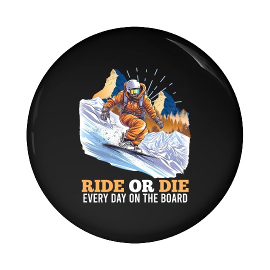 Snowboarding Ride 'n Die Snowboarder Extreme Pin Buttons