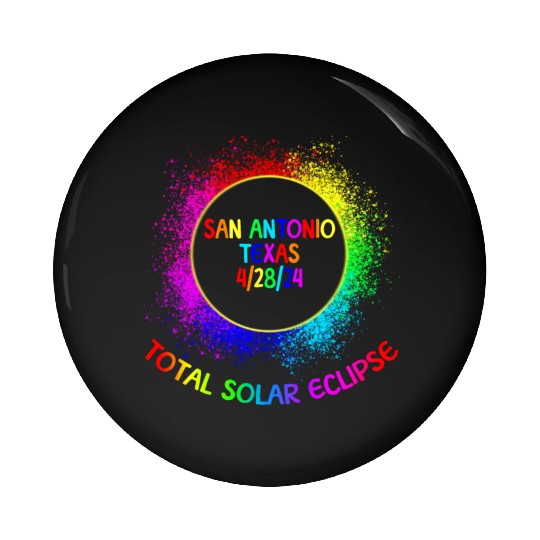 Total Solar Eclipse San Antonio Texas 4/28/24 Kids Pin Buttons