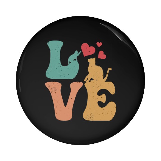 Cat LOVE Cat Lover I Love Cats Pin Buttons