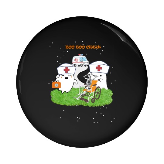 Funny Halloween Boo Boo Crew Ghost Nurse Pin Buttons