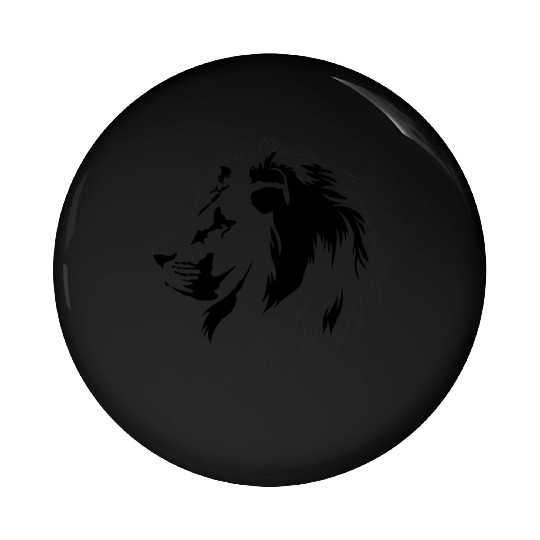 Lion Portrait (black) Pin Buttons