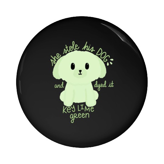 Key Lime Green Dog Pin Buttons