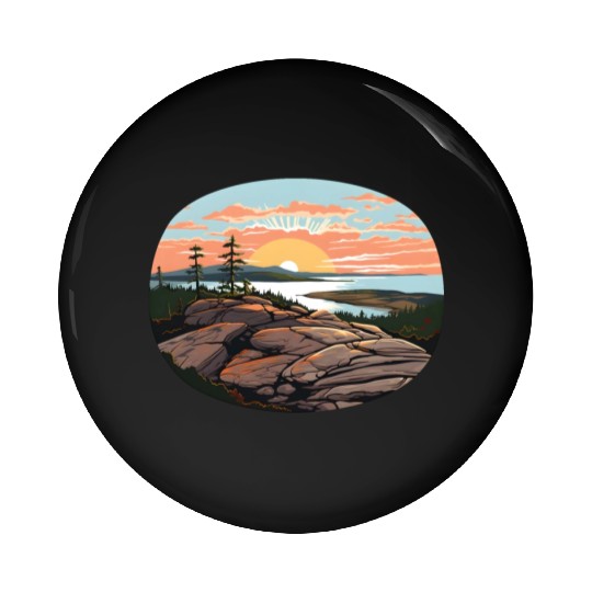 Cadillac Mountain Sunrise Pin Buttons