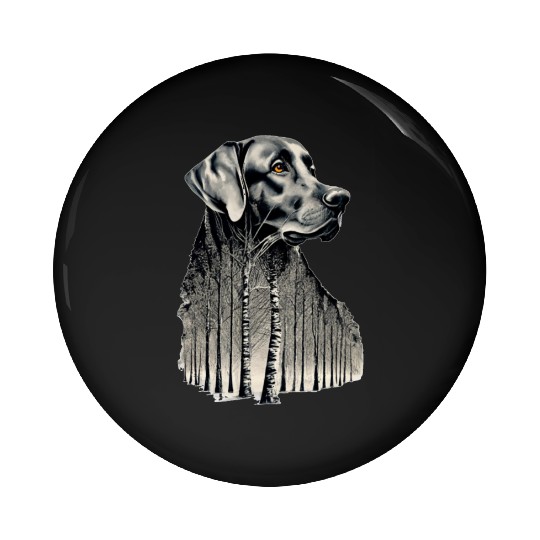 Funny black labrador charcoal drawing Pin Buttons