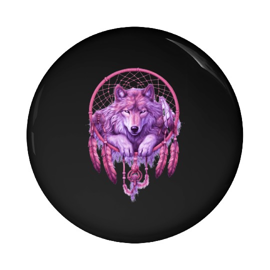 Moonlit Serenade Wolf Pin Buttons