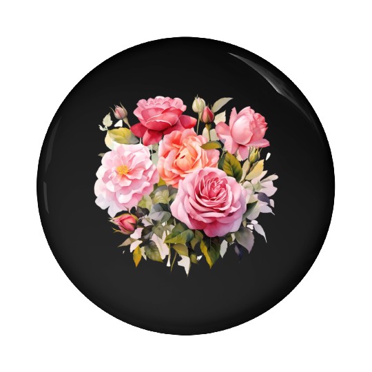 Nature's Artistic Elegance English Rose Tapestry Pin Buttons