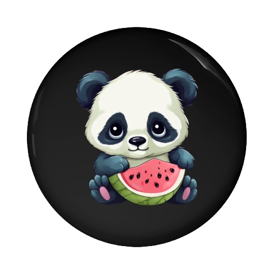 Cute panda girl with watermelon Pin Buttons