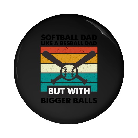 Vintage Softball Dad Like A Baseball Dad Us Flag Pin Buttons