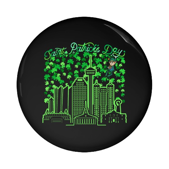 Saint Patrick's Day San Antonio Texas Pin Buttons