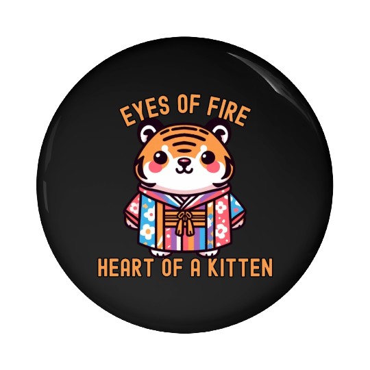 Bengal tiger in Kimono Pin Buttons