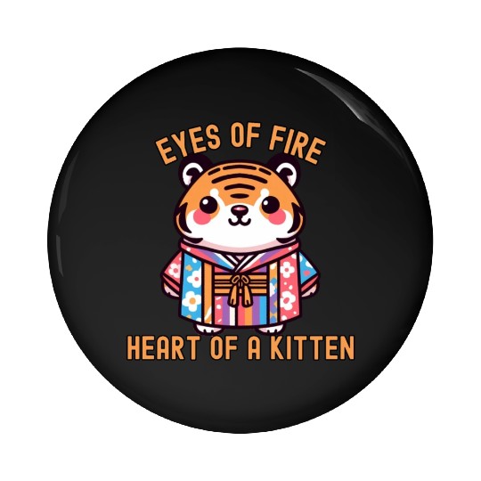 Bengal tiger in Kimono Pin Buttons