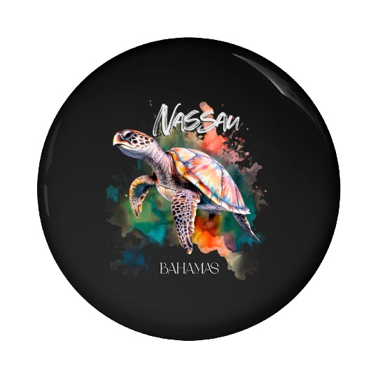 Bahamas Seat Turtle Bahamian Flag Beach Great Shar Pin Buttons