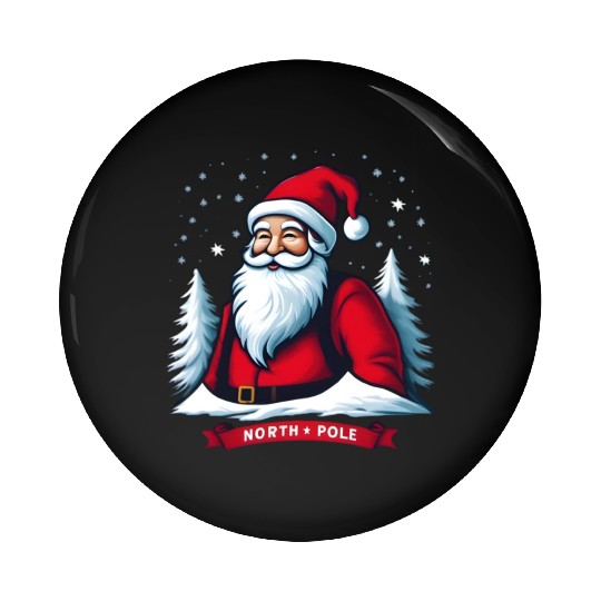 North Pole santa merry christmas Pin Buttons