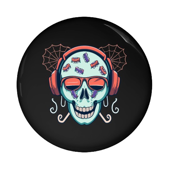 Skull Candy Halloween For Music Pin Buttons