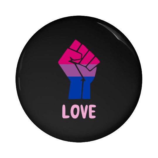 Love Bisexual Pride Fist Design for Equality Pin Buttons
