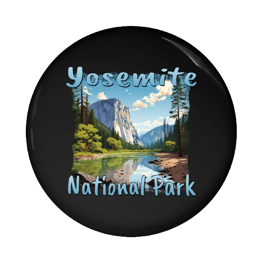 Yosemite National Park: Colorful Landscape in Pin Buttons