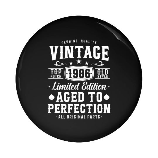 Vintage 1986 Birthday Surprise Pin Buttons