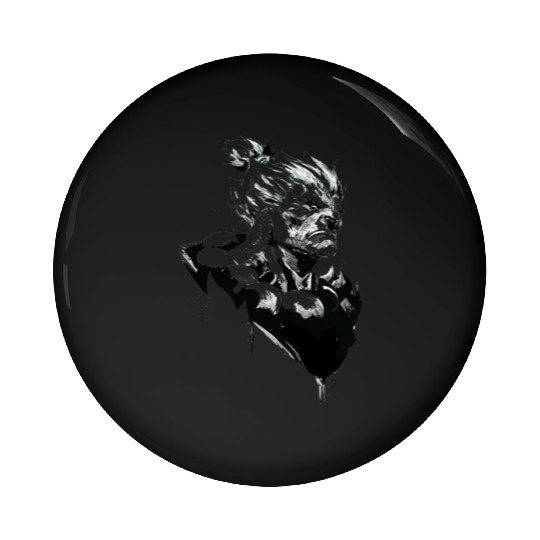 Monochrome Street Fighter: Akuma's Knightly FanAr Pin Buttons