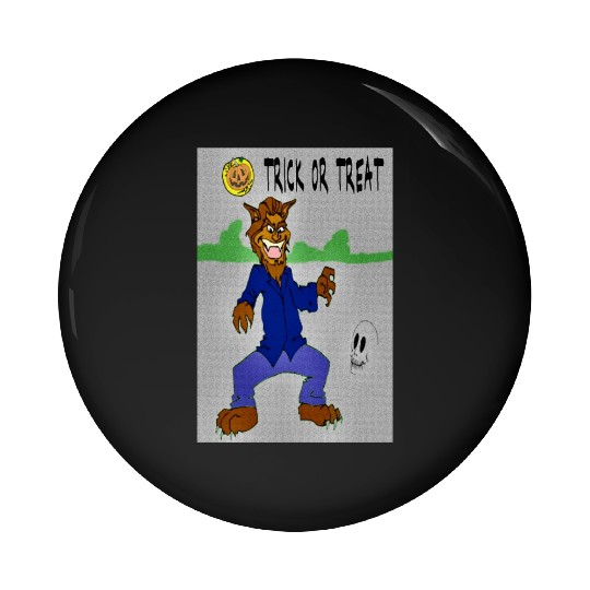 Weird Wolf Out for Halloween Pin Buttons