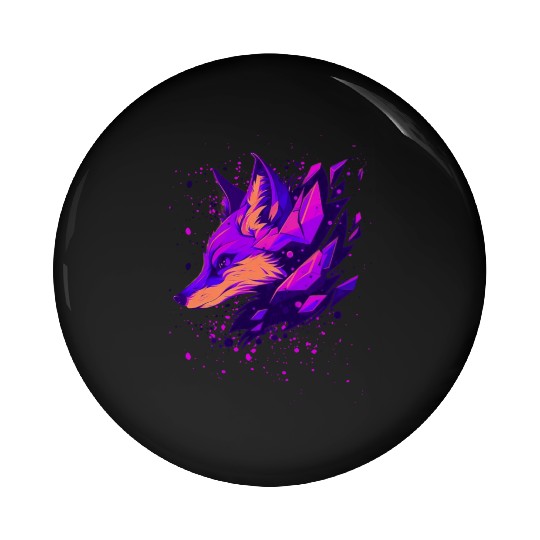 Vibrant Fantasy Fox Pin Buttons