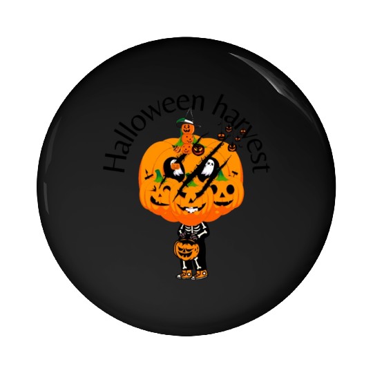 Halloween Harvest Pumpkin Slash Trick or Treater Pin Buttons