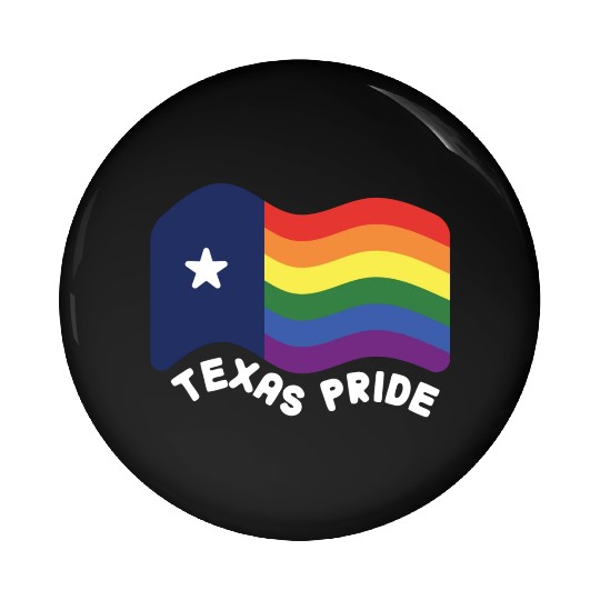 Rainbow Texas Flag Design for proud LGBT+ Texan Pin Buttons