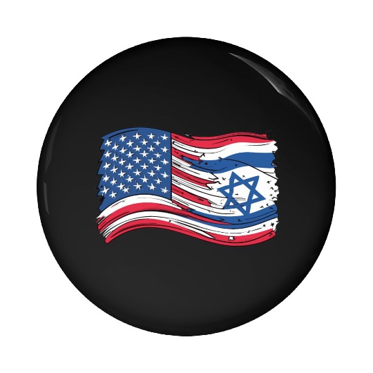 USA Israel flag! We stand with Israel! Pin Buttons