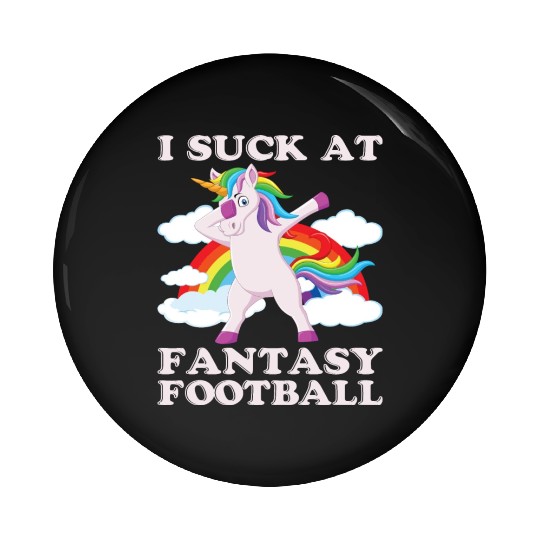 I suck at fantasy football dabbing unicorn funny Pin Buttons