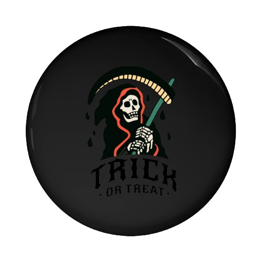Trick or Treat Grim Reaper Pin Buttons
