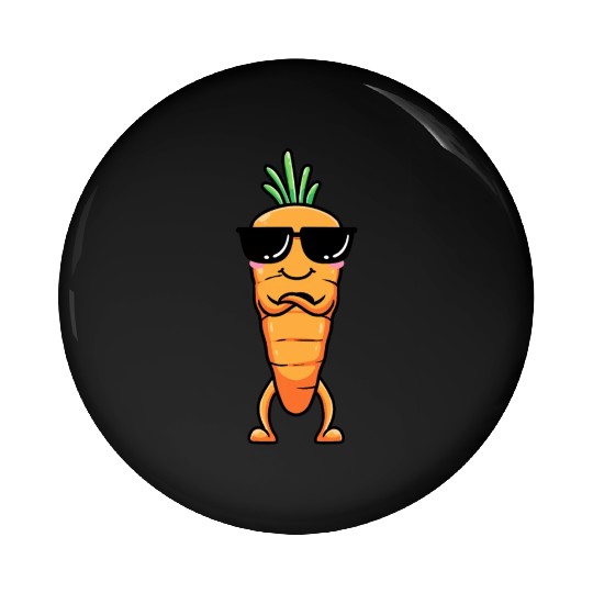 Carrot Emoticon Vegetable Vegan Vegetarian Pin Buttons