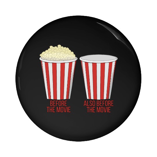 Popcorn at the cinema Pin Buttons