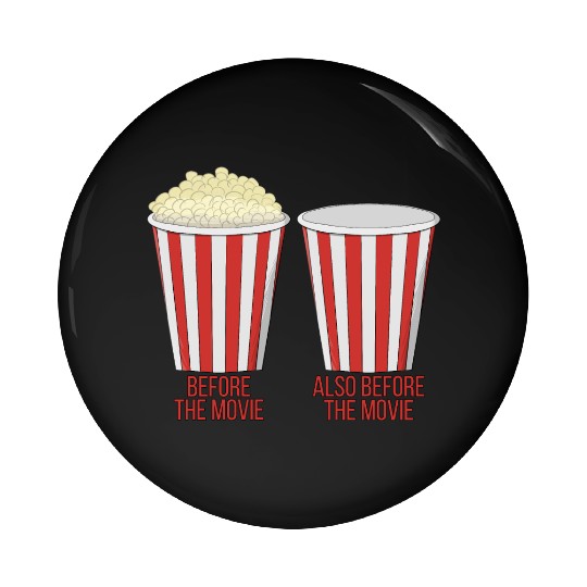 Popcorn at the cinema Pin Buttons