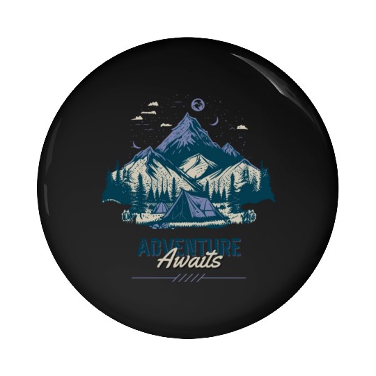 Adventure Awaits, Lets Go Camping Pin Buttons