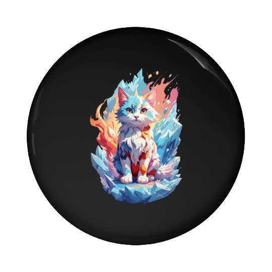 Cute Crystal Fantasy Cat Design Pin Buttons