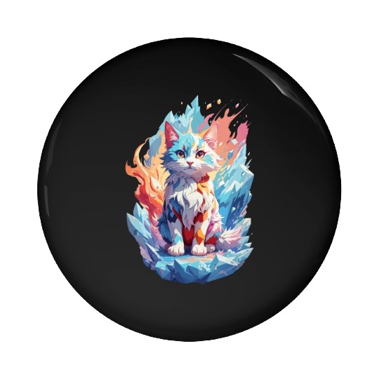 Cute Crystal Fantasy Cat Design Pin Buttons