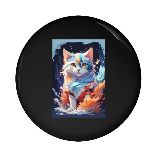 Cute Crystal Fantasy Cat Design Pin Buttons