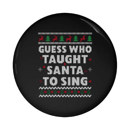Musik Teacher Singing Musician Ugly Christmas Pin Buttons