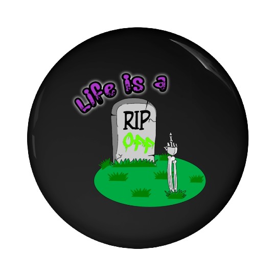 Rip Off Creepy Spooky Dark Joke Cartoon Mood Pin Buttons