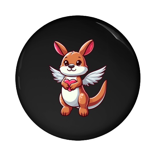 Angel Kangaroo Heart Wings Pin Buttons