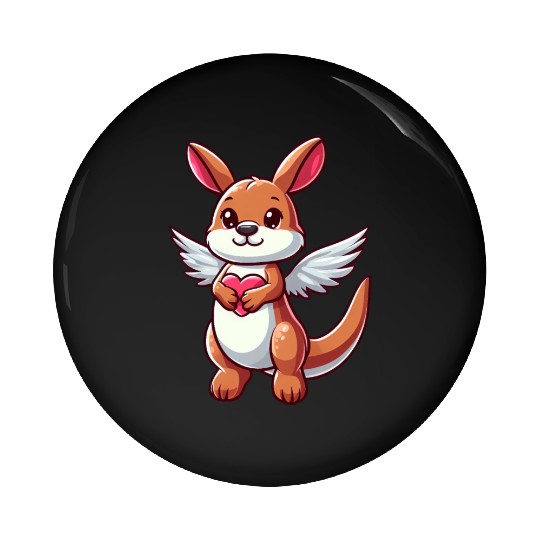 Angel Kangaroo Heart Wings Pin Buttons