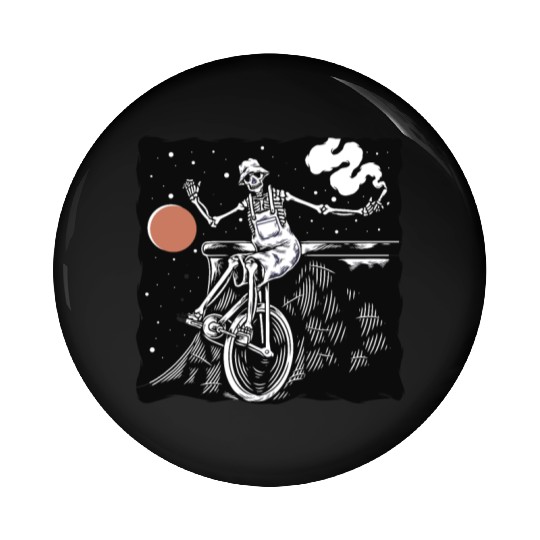 SKELETON AND BIKE Pin Buttons