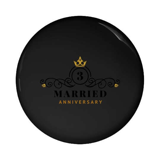 3rd Wedding Anniversary Pin Buttons