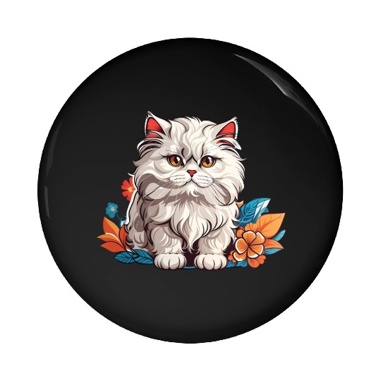 Persian Cat Pin Buttons