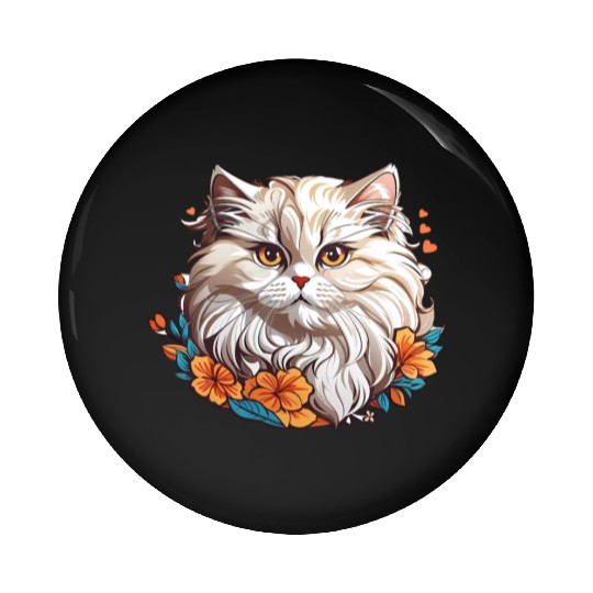 Persian Cat Pin Buttons