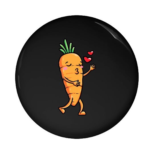 Carrot Emoticon Vegetable Vegan Vegetarian Pin Buttons