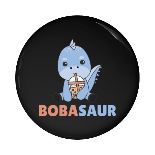 Bobasaur Boba Dinosaur Dino Bubble Tea Pin Buttons