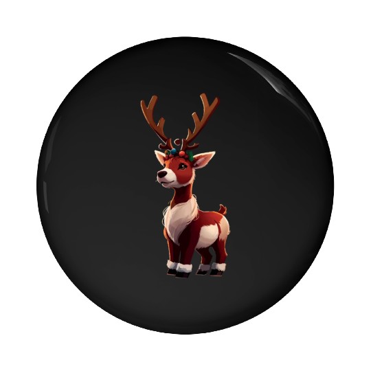 Cute Reindeer Pin Buttons