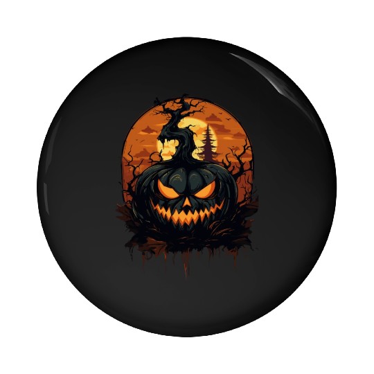 Spooky Halloween Pumpkin Pin Buttons