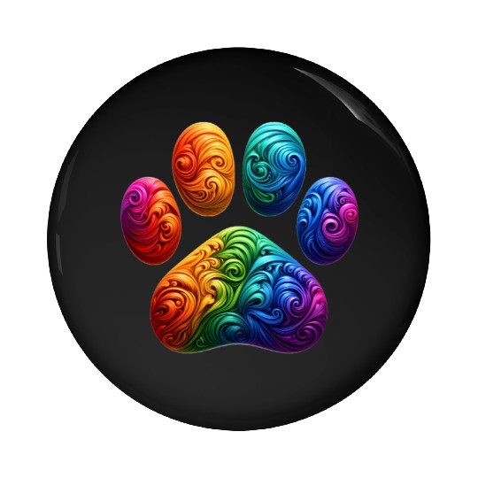 Colorful Paw Prints Edition Pin Buttons