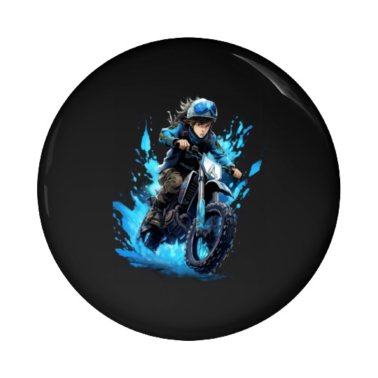 Dirt Bike Anime Ice Racing Motorcycle Ice Racer Pin Buttons